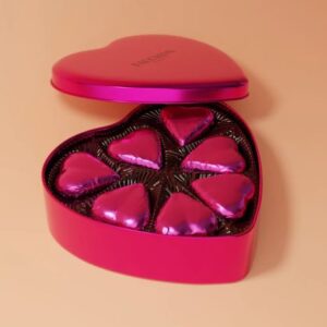 Fauchon - Boîte cœur magenta chocolat au lait